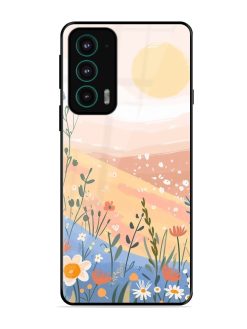 Golden Hour Blooms Glossy Soft Edge Case for Motorola Moto Edge 20