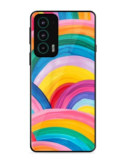 Rainbow Cascade Glossy Soft Edge Case for Motorola Moto Edge 20 Chachhi