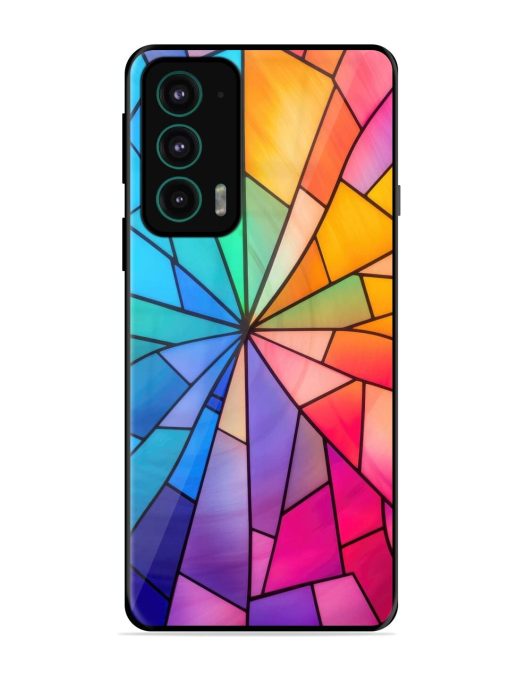 Stained Glass Kaleidoscope Of Colors Glossy Soft Edge Case for Motorola Moto Edge 20