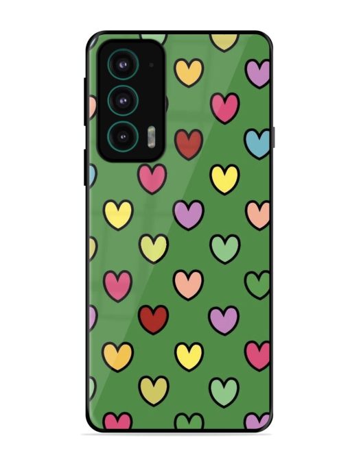 Rainbow Heart Parade Glossy Soft Edge Case for Motorola Moto Edge 20 Chachhi