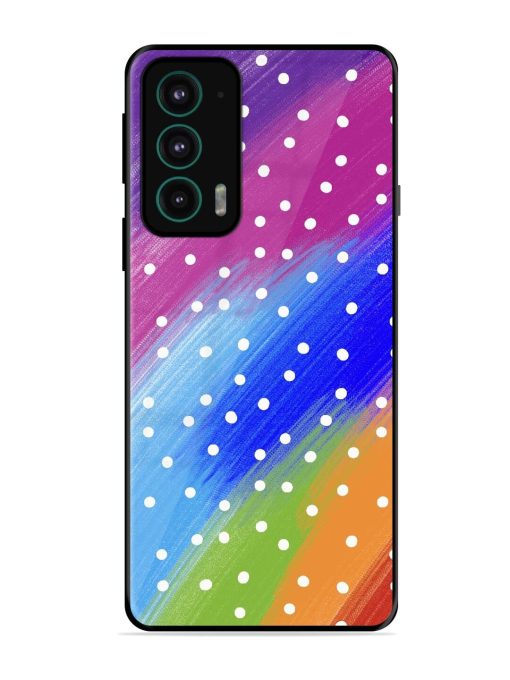 Rainbow Polka Dot Dream Glossy Soft Edge Case for Motorola Moto Edge 20 Chachhi