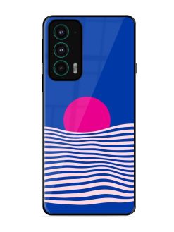 Pink Sunset Over Blue Waves Glossy Soft Edge Case for Motorola Moto Edge 20