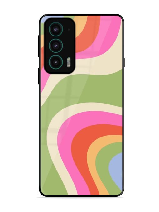Wavy Rainbow Wonderland Glossy Soft Edge Case for Motorola Moto Edge 20