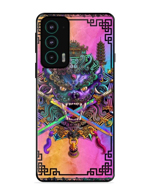 Psychedelic Fu Dog Tapestry Glossy Soft Edge Case for Motorola Moto Edge 20