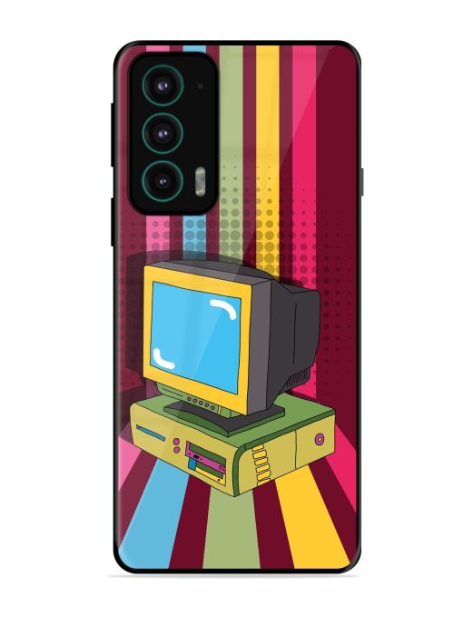 Retro Tech Vibes Glossy Soft Edge Case for Motorola Moto Edge 20