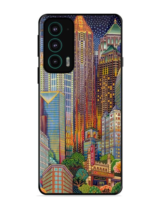 Neon Nightscape Glossy Soft Edge Case for Motorola Moto Edge 20