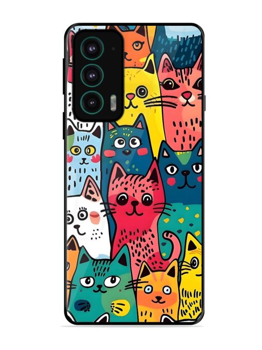 Feline Frenzy Glossy Soft Edge Case for Motorola Moto Edge 20 Chachhi