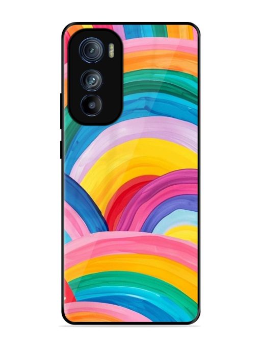 Rainbow Symphony Glossy Soft Edge Case for Motorola Moto Edge 30 Chachhi