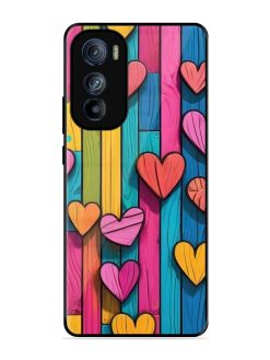 Rainbow Of Hearts Glossy Soft Edge Case for Motorola Moto Edge 30