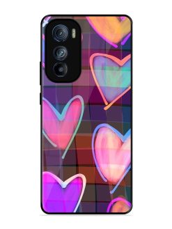 Neon Hearts Glossy Soft Edge Case for Motorola Moto Edge 30