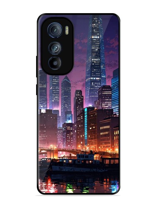 Neon Nightscape Glossy Soft Edge Case for Motorola Moto Edge 30 Chachhi