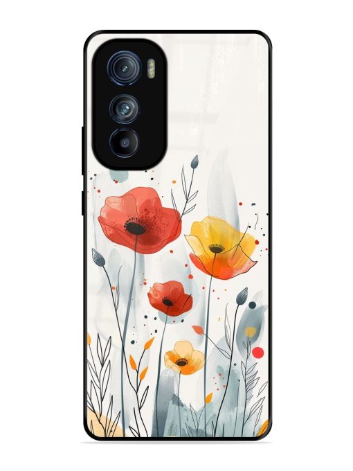 Poppy Fields Glossy Soft Edge Case for Motorola Moto Edge 30