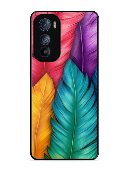 Rainbow Feathers Glossy Soft Edge Case for Motorola Moto Edge 30