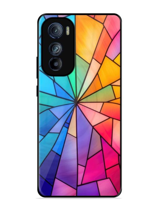 Stained Glass Kaleidoscope Of Colors Glossy Soft Edge Case for Motorola Moto Edge 30 Chachhi