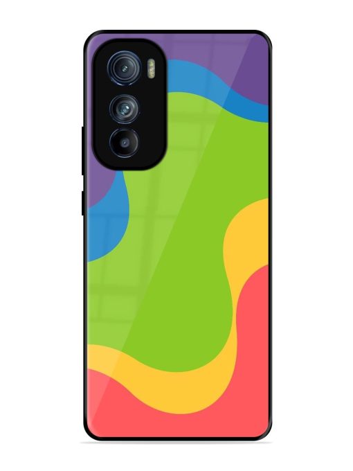 Wavy Rainbow Wonderland Glossy Soft Edge Case for Motorola Moto Edge 30 Chachhi