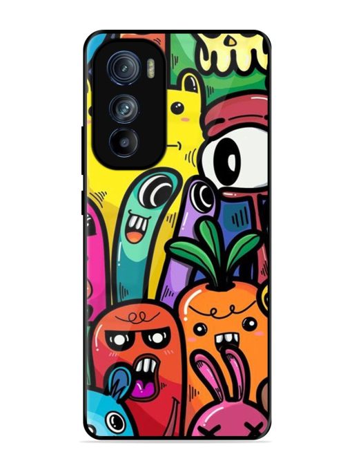 Whimsical Doodle Chaos Glossy Soft Edge Case for Motorola Moto Edge 30