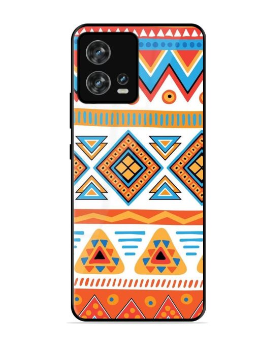 Vibrant Tribal Pattern Glossy Soft Edge Case for Motorola Moto Edge 30 Fusion Chachhi