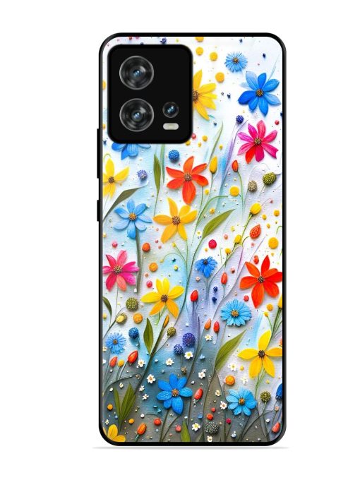 Vibrant Floral Glossy Soft Edge Case for Motorola Moto Edge 30 Fusion Chachhi