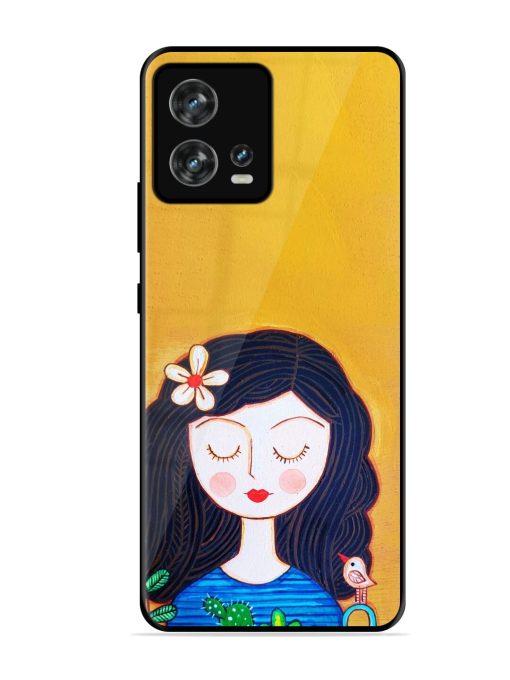 Girl Illustration Glossy Soft Edge Case for Motorola Moto Edge 30 Fusion Chachhi