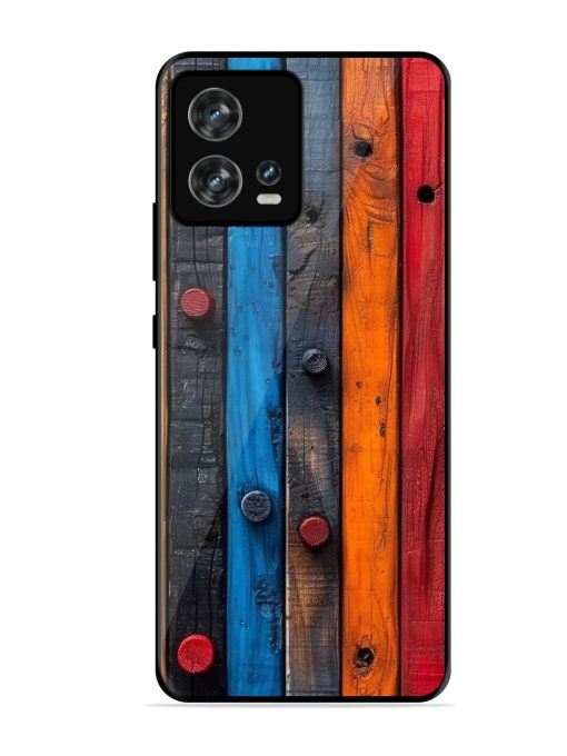 Rainbow Plank Glossy Soft Edge Case for Motorola Moto Edge 30 Fusion Chachhi