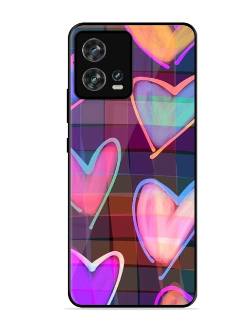 Neon Hearts Glossy Soft Edge Case for Motorola Moto Edge 30 Fusion Chachhi