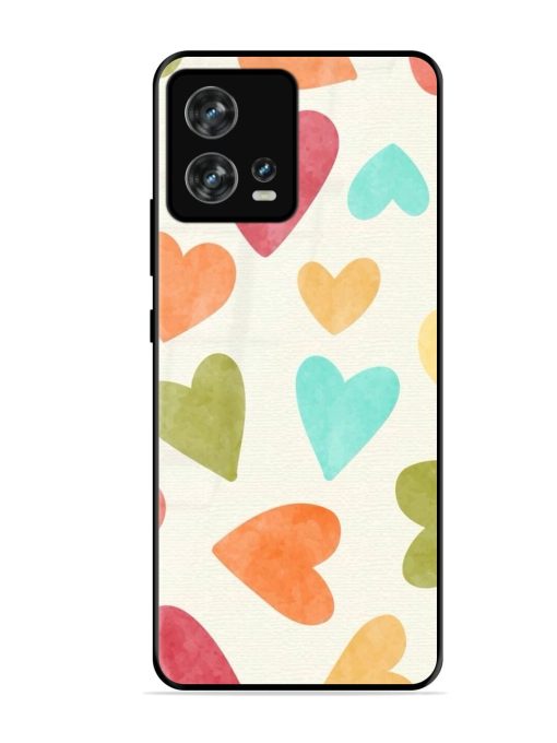 Watercolor Hearts Glossy Soft Edge Case for Motorola Moto Edge 30 Fusion Chachhi