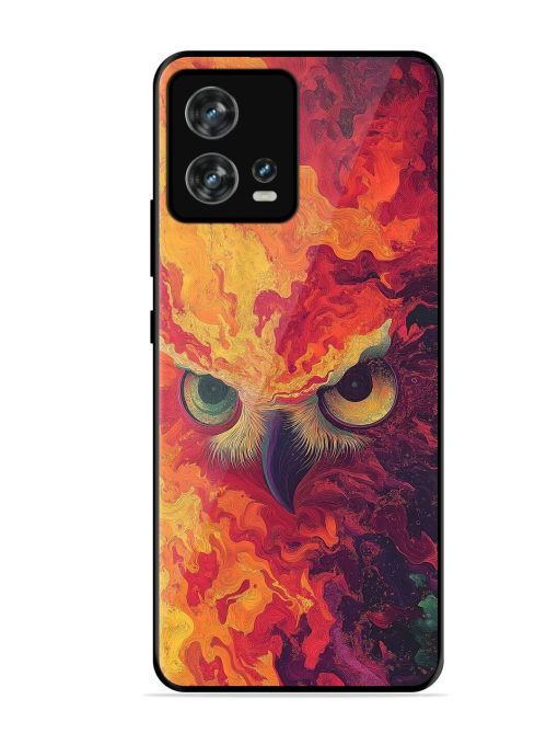 Fiery Owl Glossy Soft Edge Case for Motorola Moto Edge 30 Fusion Chachhi