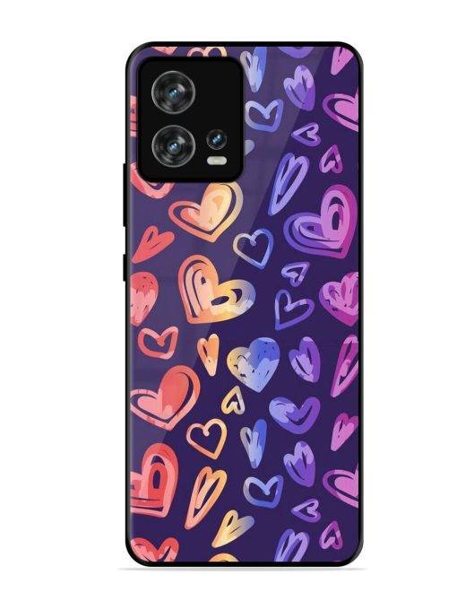 Rainbow Hearts Glossy Soft Edge Case for Motorola Moto Edge 30 Fusion