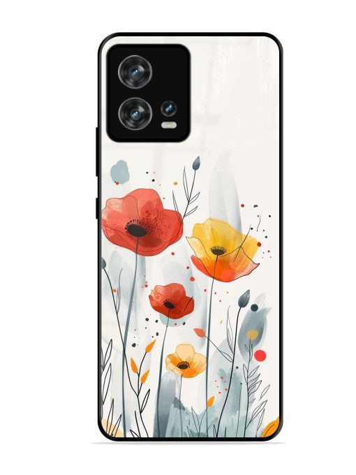 Poppy Fields Glossy Soft Edge Case for Motorola Moto Edge 30 Fusion Chachhi