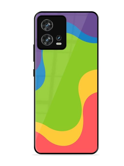 Wavy Rainbow Wonderland Glossy Soft Edge Case for Motorola Moto Edge 30 Fusion Chachhi