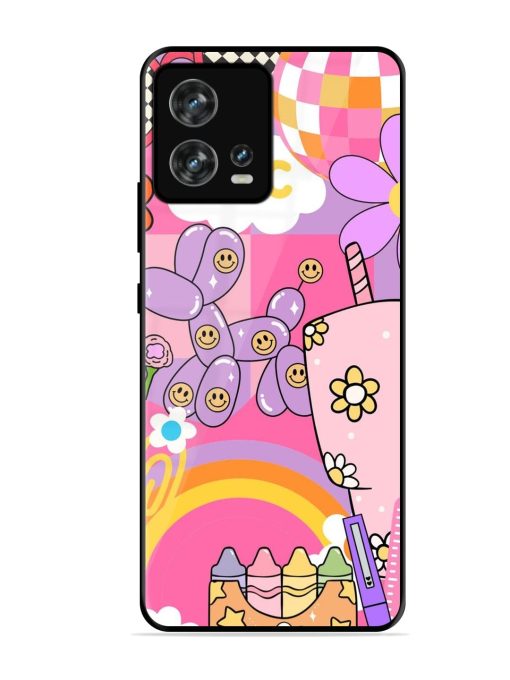 Whimsical Y2K Chaos Glossy Soft Edge Case for Motorola Moto Edge 30 Fusion Chachhi