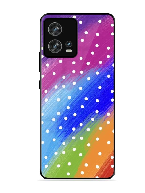 Rainbow Polka Dot Dream Glossy Soft Edge Case for Motorola Moto Edge 30 Fusion Chachhi