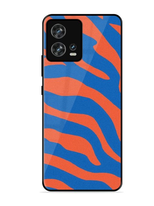 Zebra Stripes In Blue And Orange Glossy Soft Edge Case for Motorola Moto Edge 30 Fusion Chachhi