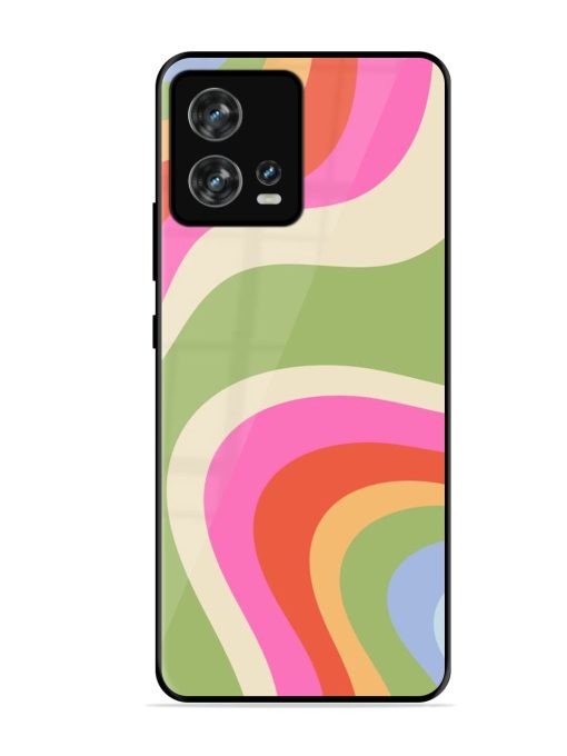 Wavy Rainbow Wonderland Glossy Soft Edge Case for Motorola Moto Edge 30 Fusion Chachhi