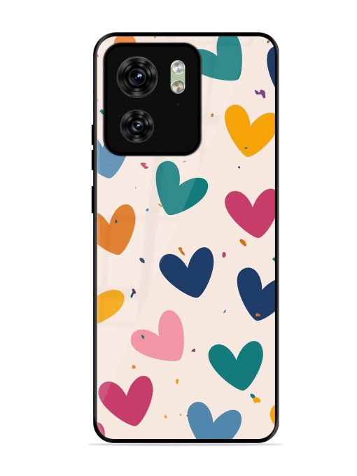 Rainbow Hearts Glossy Soft Edge Case for Motorola Moto Edge 40 Chachhi