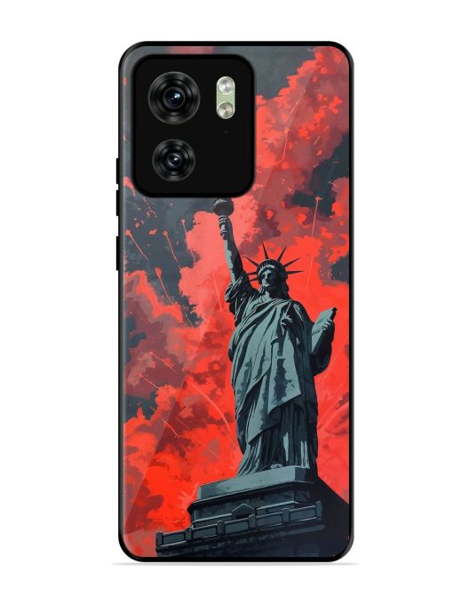 Lady Liberty'S Firework Finale Glossy Soft Edge Case for Motorola Moto Edge 40