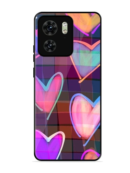 Neon Hearts Glossy Soft Edge Case for Motorola Moto Edge 40 Chachhi