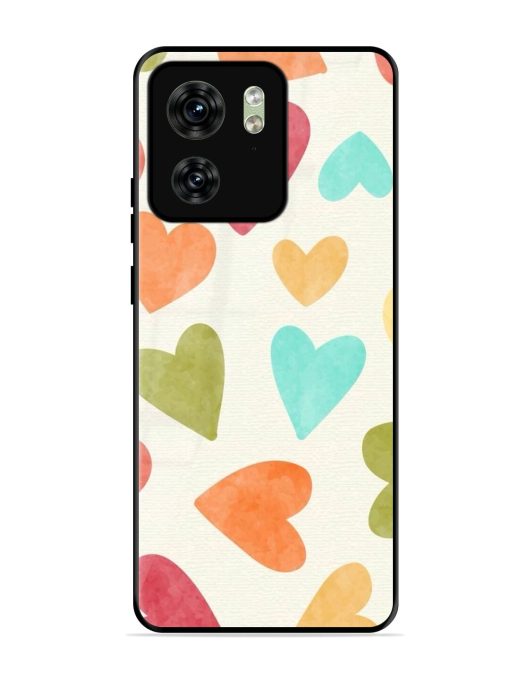 Watercolor Hearts Glossy Soft Edge Case for Motorola Moto Edge 40