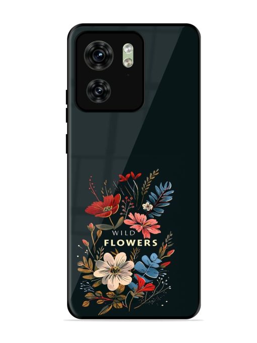 Dark Floral Glossy Soft Edge Case for Motorola Moto Edge 40 Chachhi