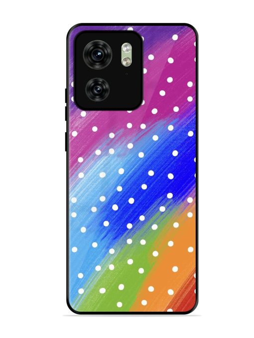 Rainbow Polka Dot Dream Glossy Soft Edge Case for Motorola Moto Edge 40