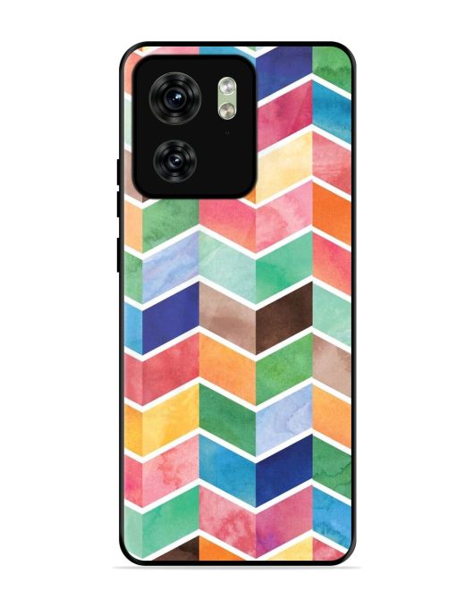 Watercolor Chevron Whimsy Glossy Soft Edge Case for Motorola Moto Edge 40 Chachhi