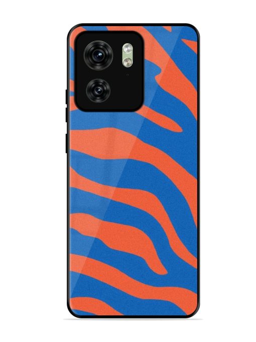 Zebra Stripes In Blue And Orange Glossy Soft Edge Case for Motorola Moto Edge 40