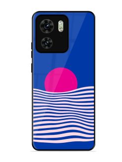 Pink Sunset Over Blue Waves Glossy Soft Edge Case for Motorola Moto Edge 40