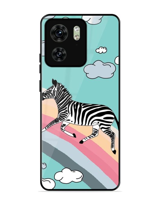 Zebra On A Rainbow Glossy Soft Edge Case for Motorola Moto Edge 40