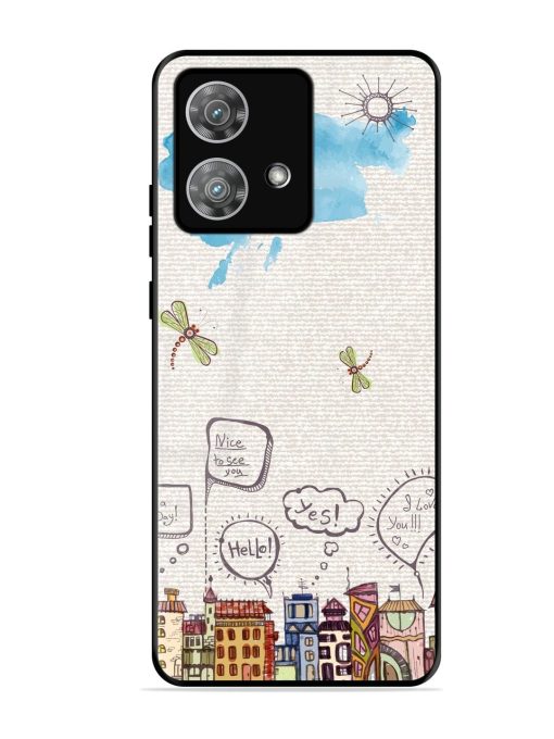 Doodle City Glossy Soft Edge Case for Motorola Moto Edge 40 Neo Chachhi