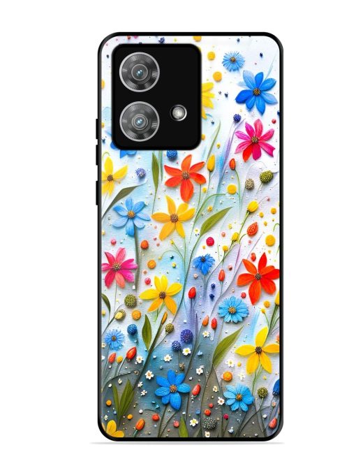 Vibrant Floral Glossy Soft Edge Case for Motorola Moto Edge 40 Neo Chachhi