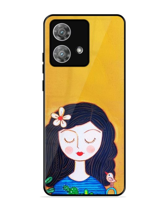 Girl Illustration Glossy Soft Edge Case for Motorola Moto Edge 40 Neo Chachhi