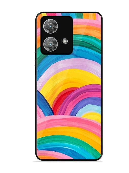 Rainbow Symphony Glossy Soft Edge Case for Motorola Moto Edge 40 Neo Chachhi