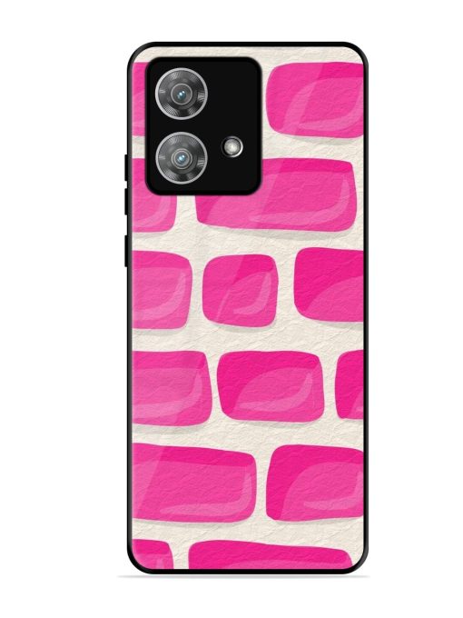 Pink Brick Wall Glossy Soft Edge Case for Motorola Moto Edge 40 Neo Chachhi