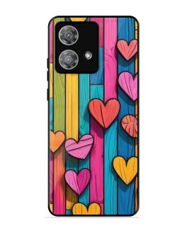 Rainbow Of Hearts Glossy Soft Edge Case for Motorola Moto Edge 40 Neo